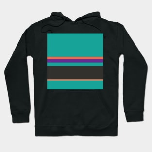 An astonishing union of Light Red Ochre, Big Foot Feet, Christmas Purple, Blue/Green and Dark Grey stripes. Hoodie